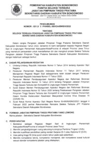 Perkembangan Open Bidding Sekda Bondowoso, Semua Pihak Wajib Lakukan Fungsi Kontrol