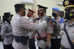 Sertijab Kasat Lantas, Kasat Reskrim dan Kapolsek Pademawu Dipimpin Langsung Kapolres Pamekasan