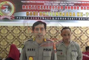 Sambut HUT Bhayangkara ke-76, RS.Bhayangkara Bondowoso Gelar Donor Darah