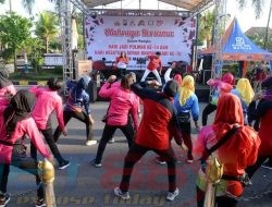 Sambut HUT Polwan Ke-74, Polresta Madiun Adakan Olahraga Bersama Secara Meriah