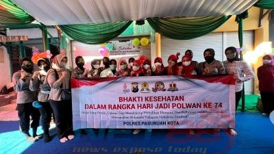 Hari Jadi Polwan Ke 74, Polwan Polres Pasuruan Kota Gelar Bhakti Kesehatan Imunisasi ke Sejumlah Posyandu