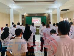 Bersama Menteri Hukum dan HAM, Lapas Pamekasan laksanakan Apel awal Tahun 2023