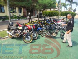 Gagalkan Remaja Yang Hendak Lakukan Aksi Balap Liar, Polres Magetan Amankan 16 Unit Motor Berknalpot Brong