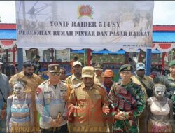 Hari Pendidikan di Nduga, Bupati Meresmikan Rumah Pintar dan Pasar Rakyat Yonif Raider 514/SY Kostrad
