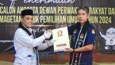 Berkas Dinyatakan Lengkap, Bacaleg Gerindra Magetan Lakukan Pendaftaran ke KPU