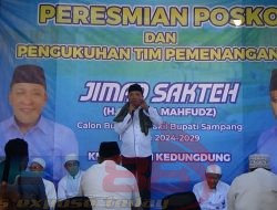 Dukungan 12 Alumni Pondok Pesantren, Aba IDI Resmikan dan Kukuhkan Tim Pemenangan JIMAD SAKTEH Kedungdung
