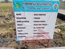 Sisi lain..”Proyek Pavingisasi Desa Pamotan Porong Sidoarjo.