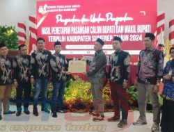 KPU Sumenep Serahkan SK Penetapan dan Usulan kepada ketua DPRD Sumenep Hasil Pemilukada 2024
