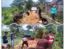 Secara Swadaya, Pemuda Karang Taruna Bersama Masyarakat Perbaiki Jalan Poros Desa Banjar Tabulu Sampang