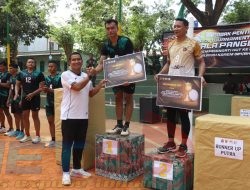 Final Putra Babak Penyisihan Open Tournament Bola Volly Piala Panglima TNI Wilayah Korem 084/Bhaskara Jaya Berlangsung Sengit