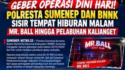 Geber Operasi Dini Hari Polresta Sumenep Dan BNNK Sisir Tempat Hiburan Malam Mr. Ball Hingga Pelabuhan Kalianget